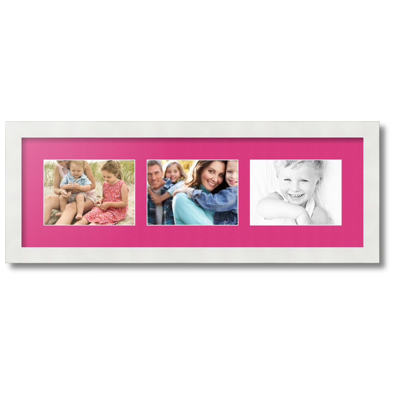 ArtToFrames Collage Photo Picture Frame with 3 - 5x7 inch Openings, Framed in White with Over 62 Mat Color Options and Plexi Glass (CSM-3966-2135)